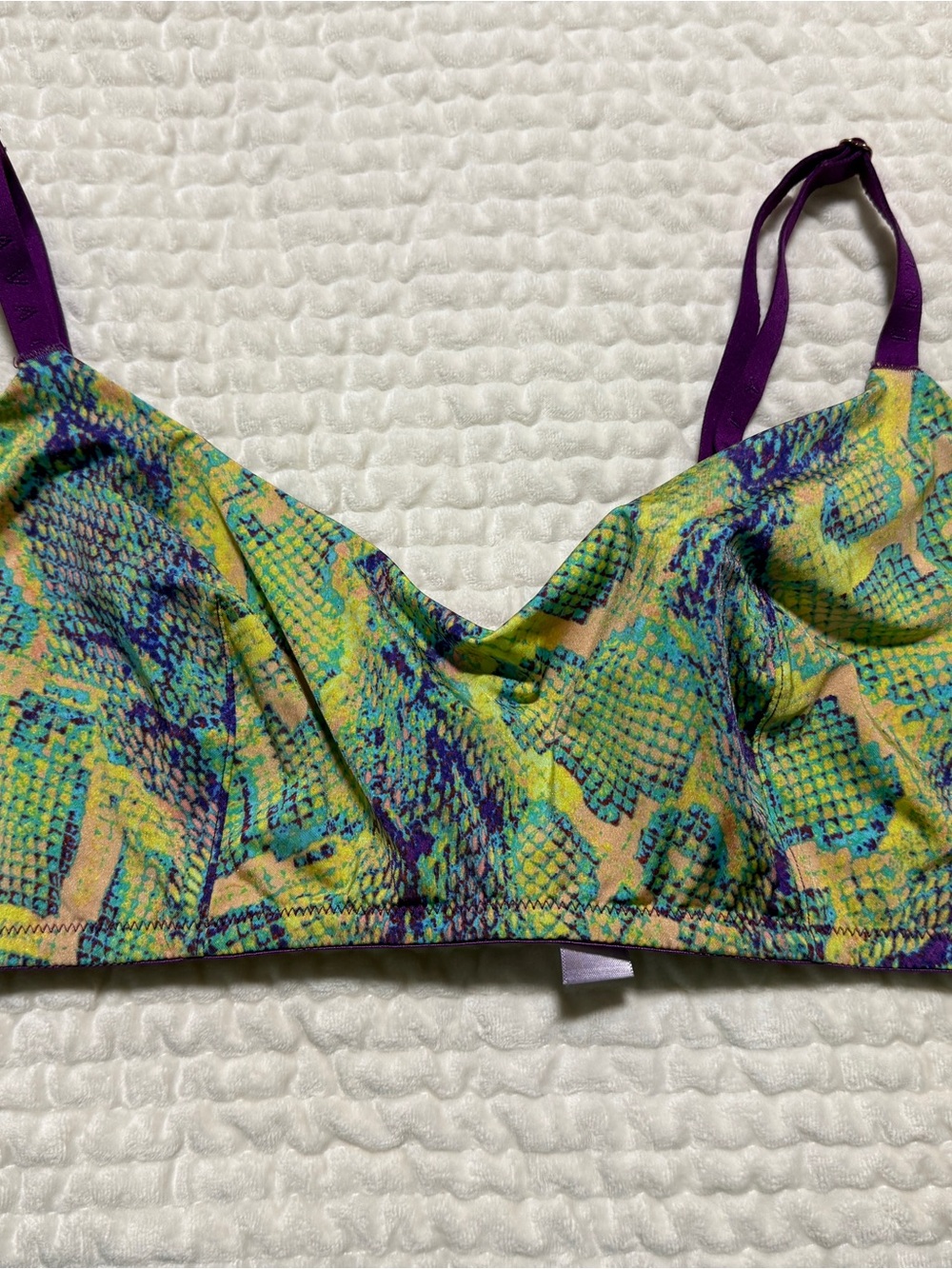 Savage X Fenty Multi Color Snake Print Bra Size XL